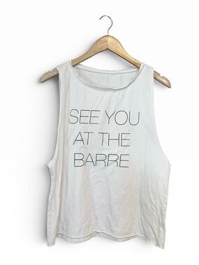Emi Jay White Barre Sleeveless Tank Top OS